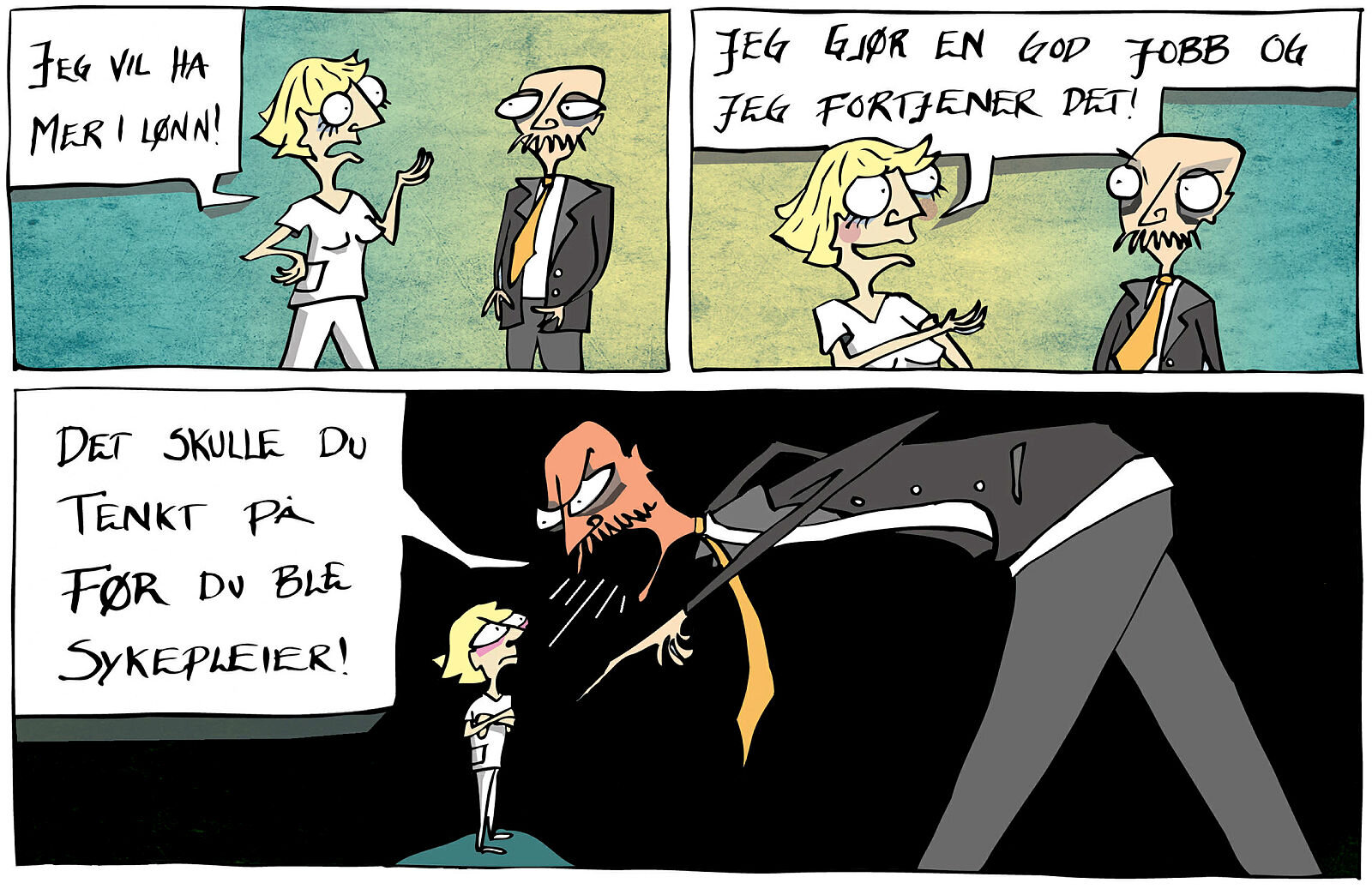 Aksjonisten Januar 2018 Lønn Stripe om lønn til sykepleiere