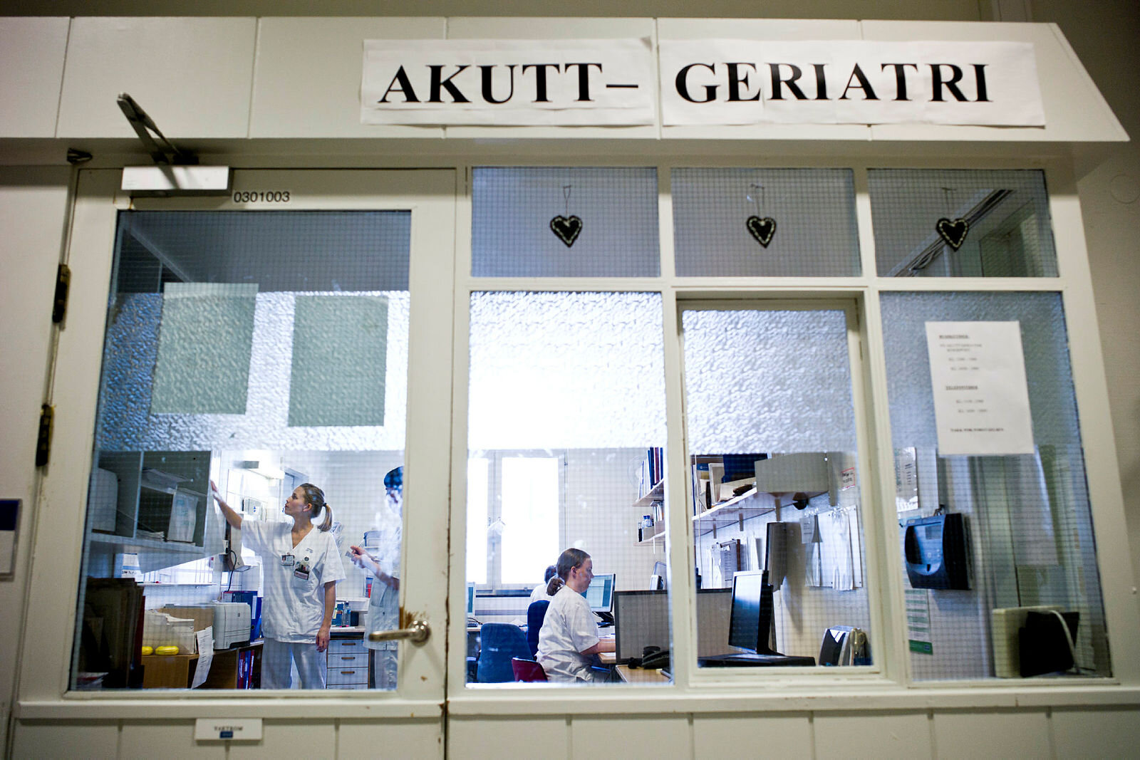 Vaktrom, geriatrisk avdeling på Ullevål universitetssykehus.