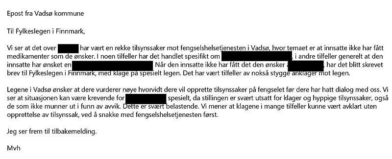 Faksimile av brev til Fylkesmannen