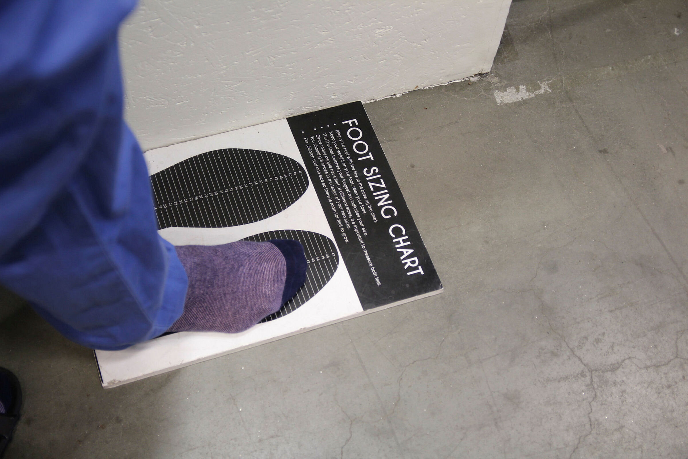 Skostørrelse Hjelpemiddel for å finne ut hvilken skostørrelse man har