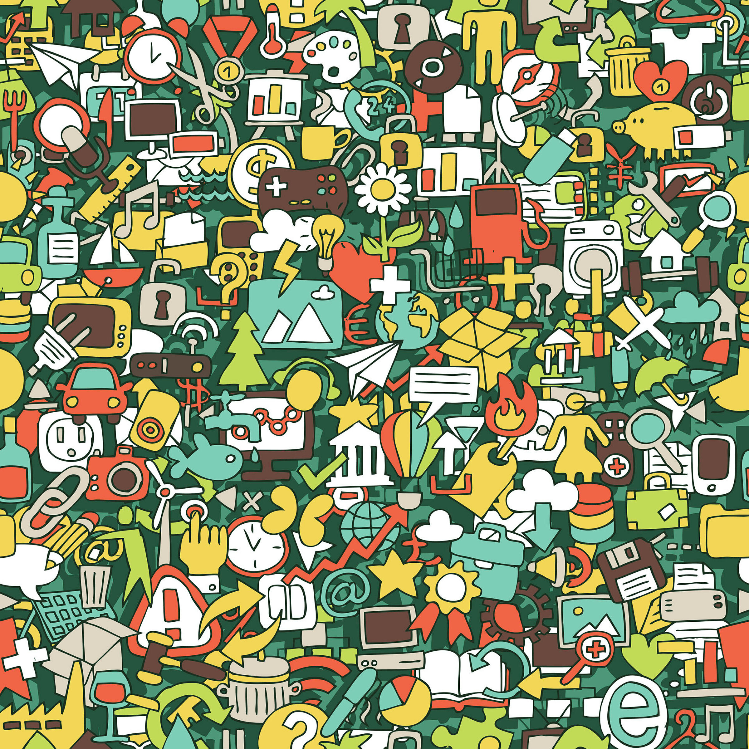 informasjon illustrasjon av stor mengde ulike symboler