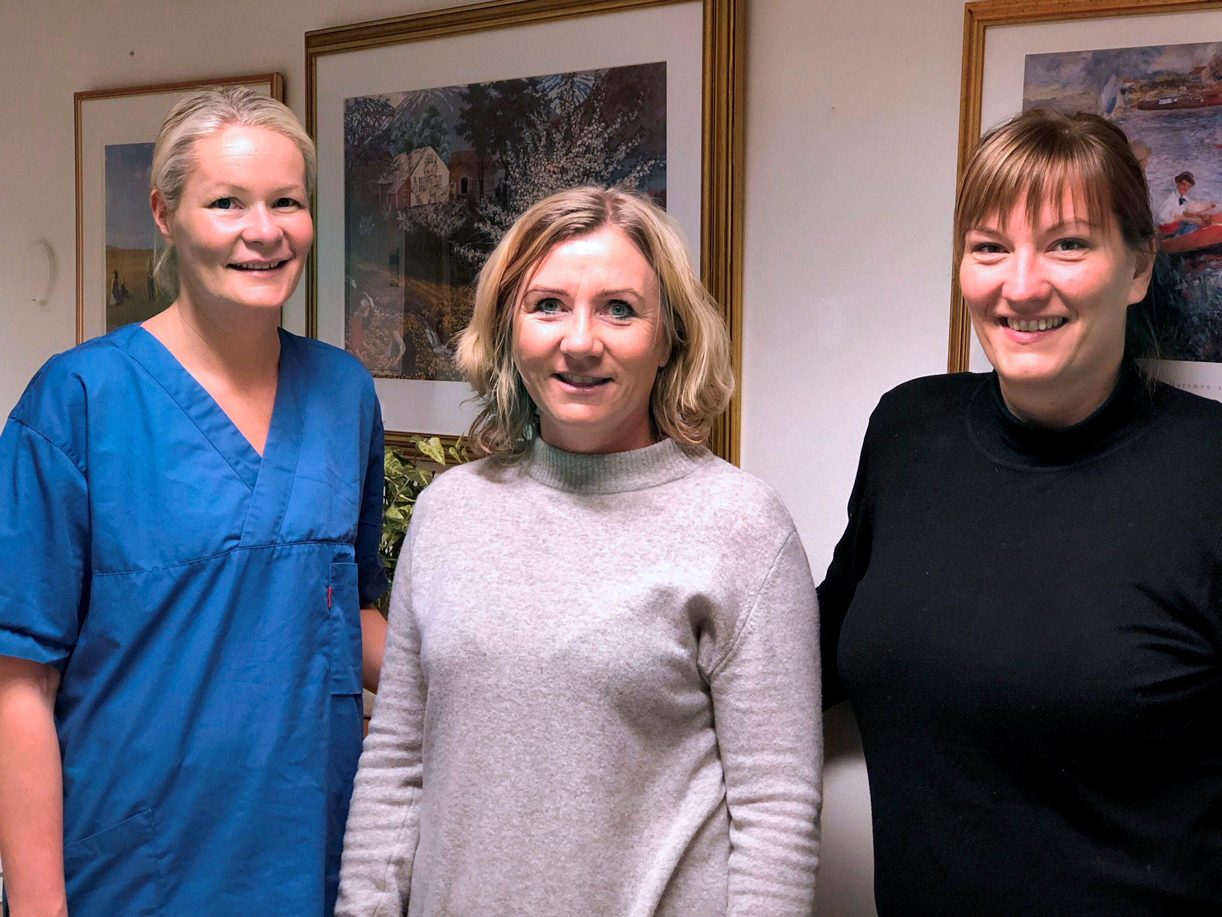 Lene Pettersen, Monica Hammari og Nina Holmberg Kvam Fagsykepleier Lene Pettersen, fagsjef Monica Hammari og fagsykepleier Nina Holmberg Kvam i Skien