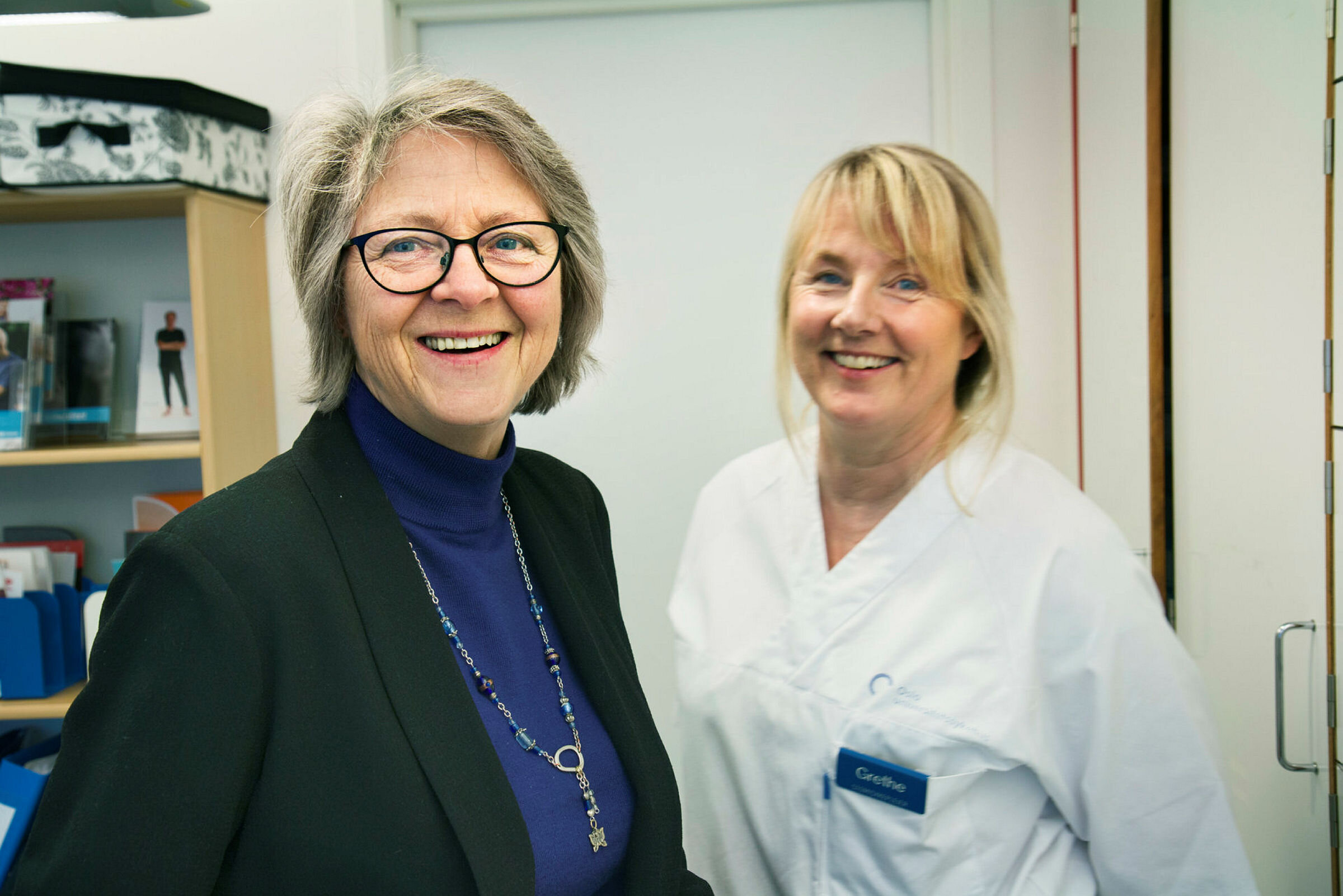 Grethe Følstad Lund og Villa Wahl Stranger Stomisykepleier Grethe Følstad Lund og Villa Wahl Stranger, Radiumhospitalet