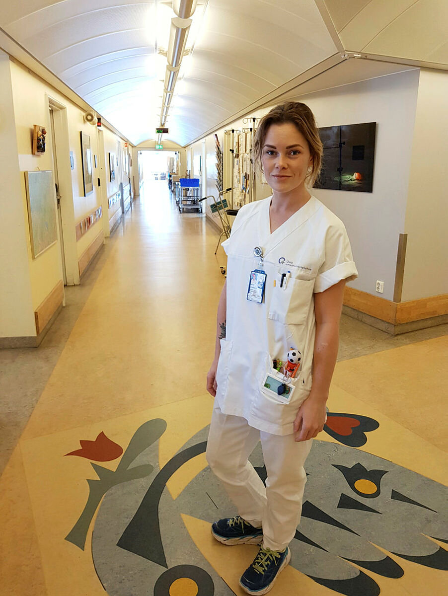 Hanne Linnesholm Hanne Linnesholm på jobb ved Rikshospitalet