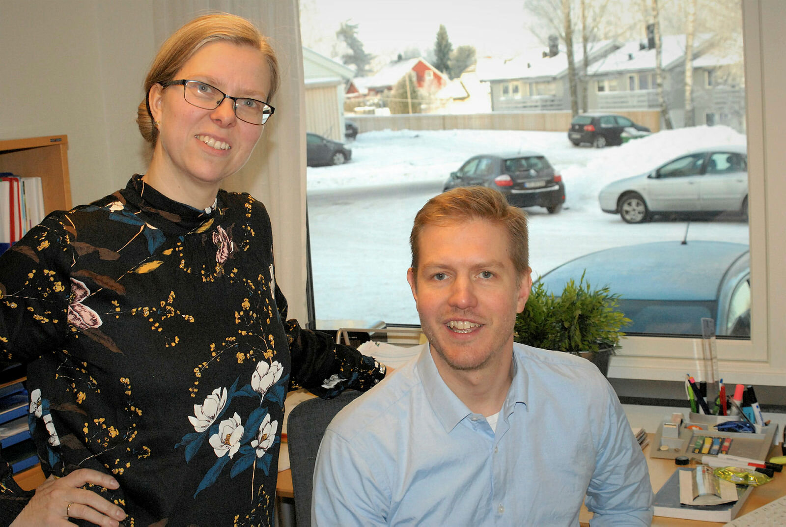 Sykepleier Astri Svalastog Løken og seksjonsleder Anders Skogen Wenneberg ved Lillestrøm DPS, seksjon døgn Moenga.