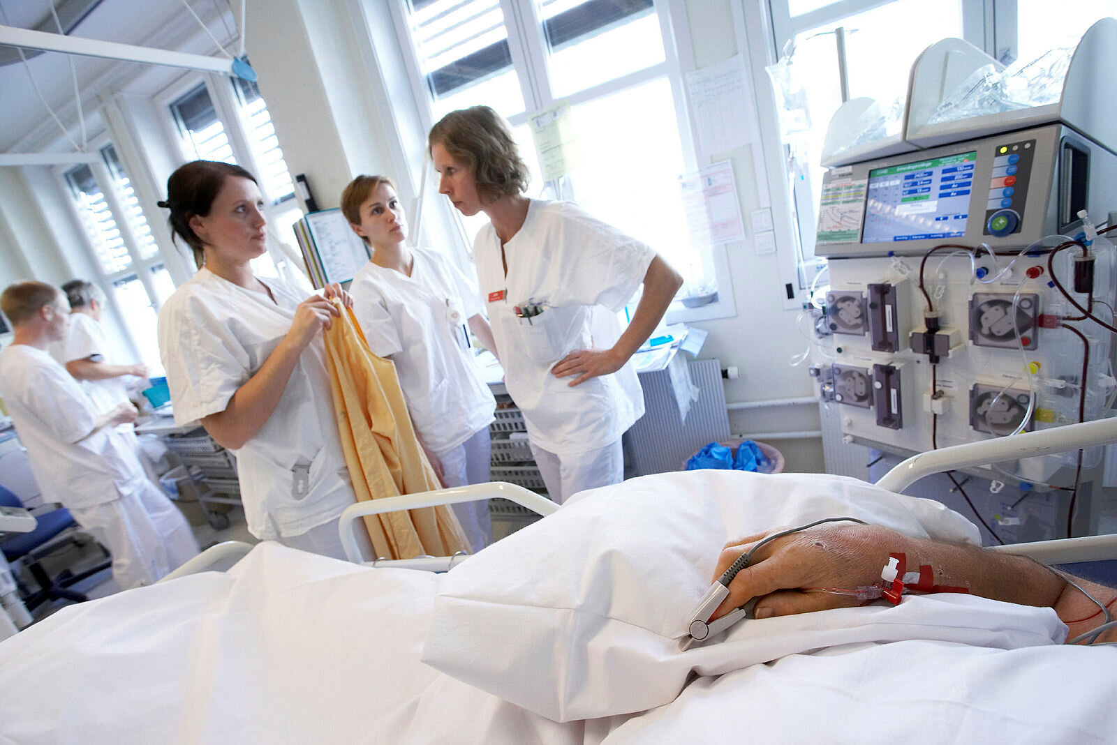 Pasient i respirator Pasient som ligger i respirator