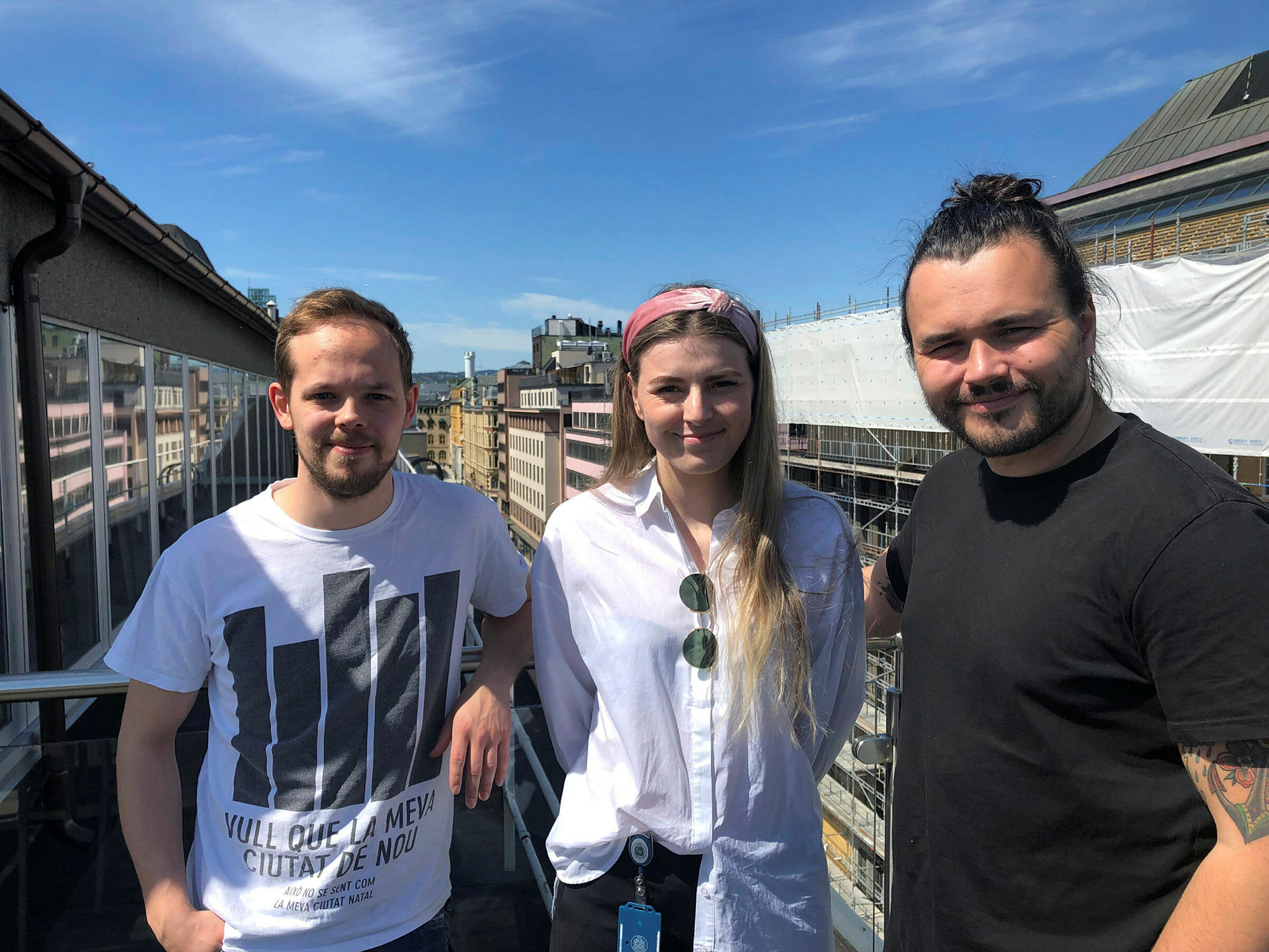 NSF Students ledere Bildet viser avtroppende nestleder Vegard Henden, ny NSF Studentleder Ingvild Berg Lauritsen og ny nestleder Martin Ottesen Wichstad.
