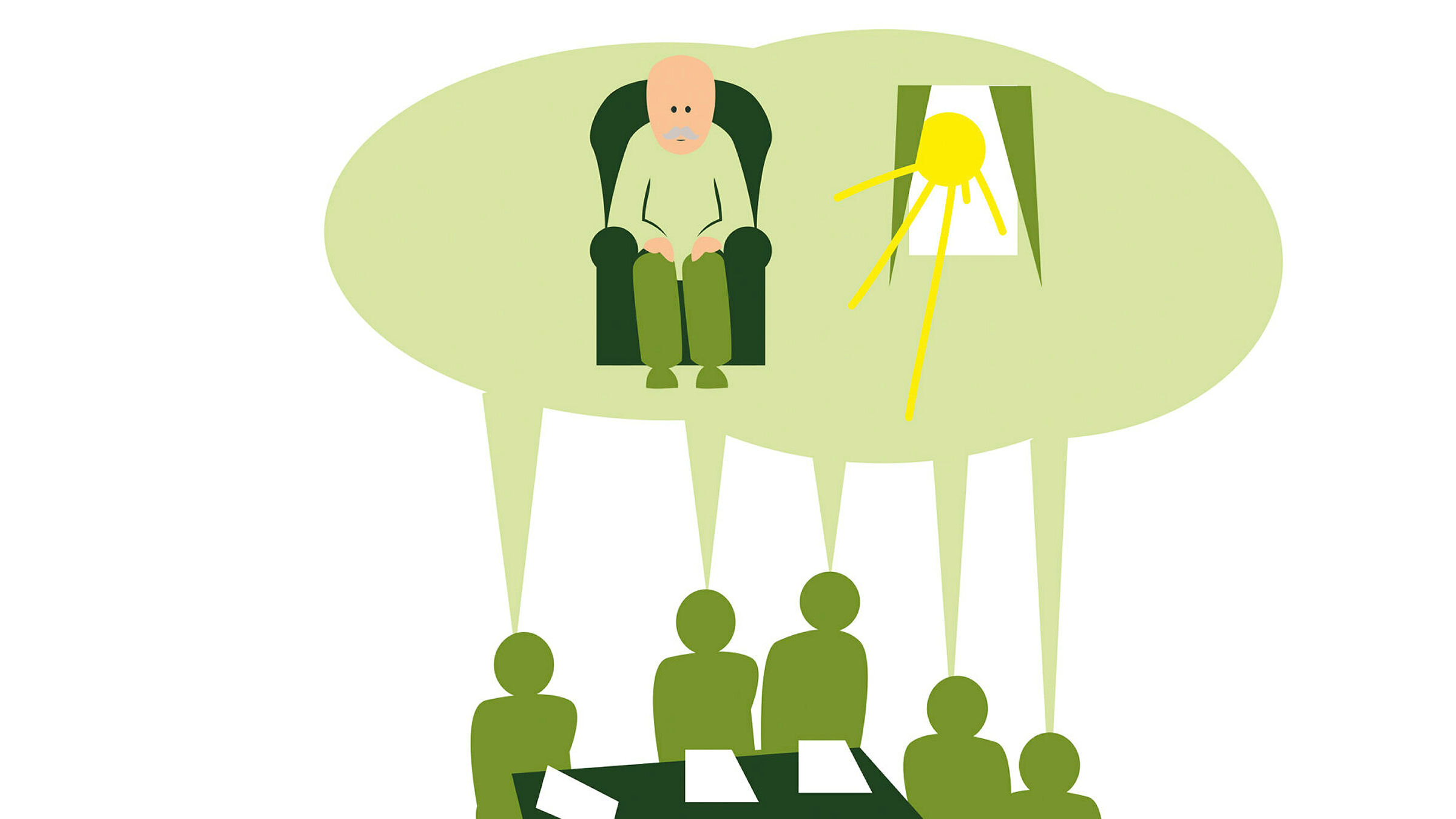 Samarbeid tegningen illustrerer et tverrfaglig samarbeidsmøte