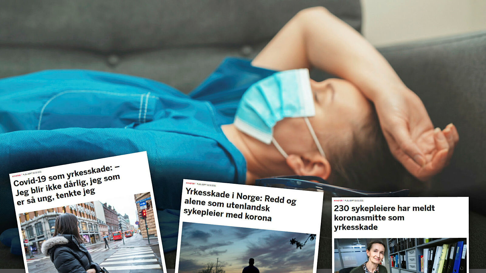 Sykepleier med korona Sykepleier med korona, covid-19