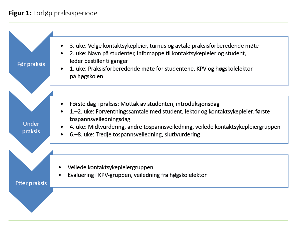 Figur 1 Forløp praksisperiode Figur 1 Forløp praksisperiode