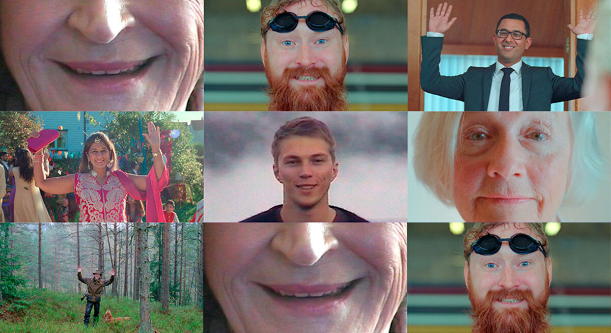 Plakaten fra hjerneslagkampanjen "Prate, smile, løfte". Bildet viser plakaten fra hjerneslagkampanjen "Prate, smile, løfte".