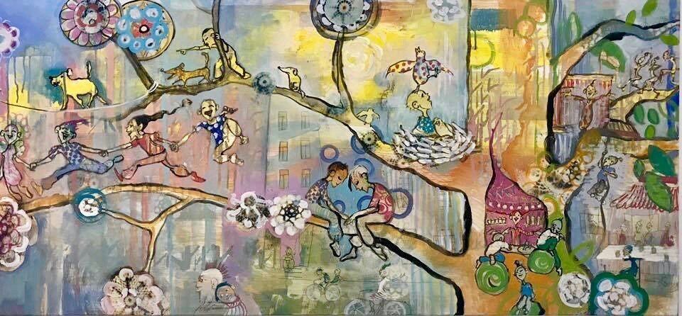 Maleri av Hanne Bringager og Eva Malmstrøm bildet viser maleri av Hanne Bringager og Eva Malmstrøm