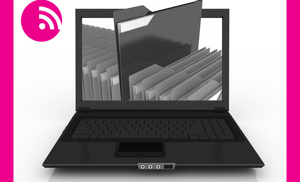 Bærbar PC Illustrasjonen viser en bærbar PC, åpen og sett forfra