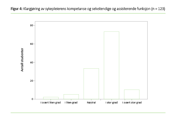 Figur 4 Klargjøring av sykepleierens kompetanse og selvstendige og assisterende funksjon Figur 4 Klargjøring av sykepleierens kompetanse og selvstendige og assisterende funksjon