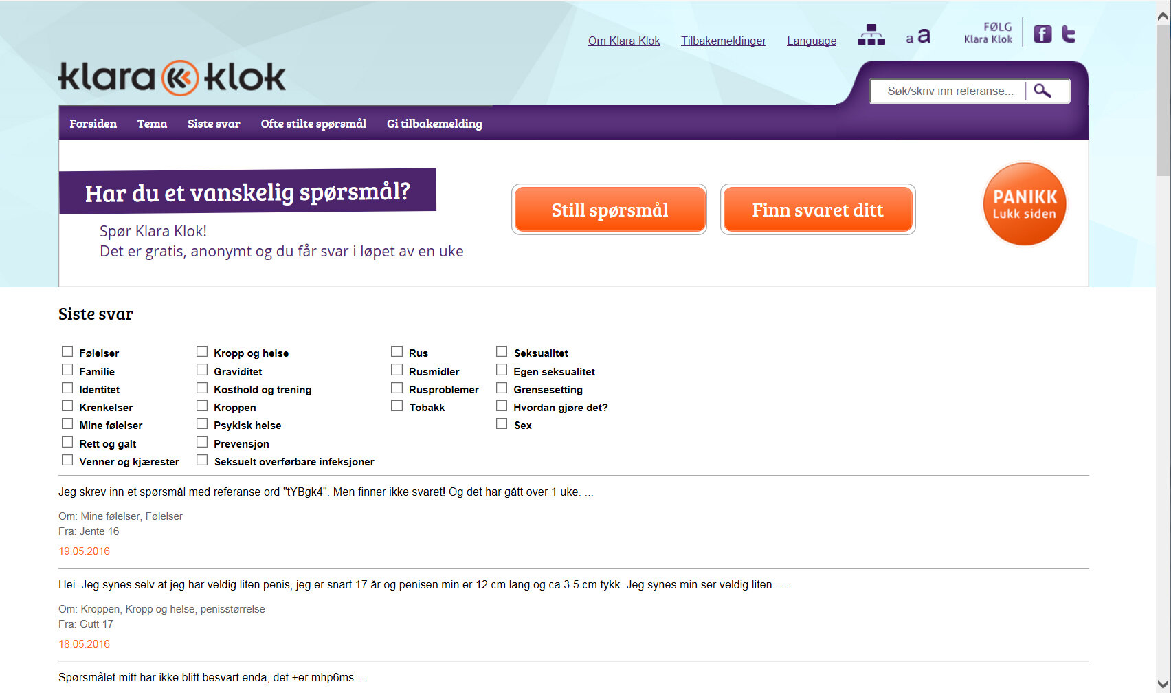 Skjermbilde Klara Klok Skjermbilde Klara Klok