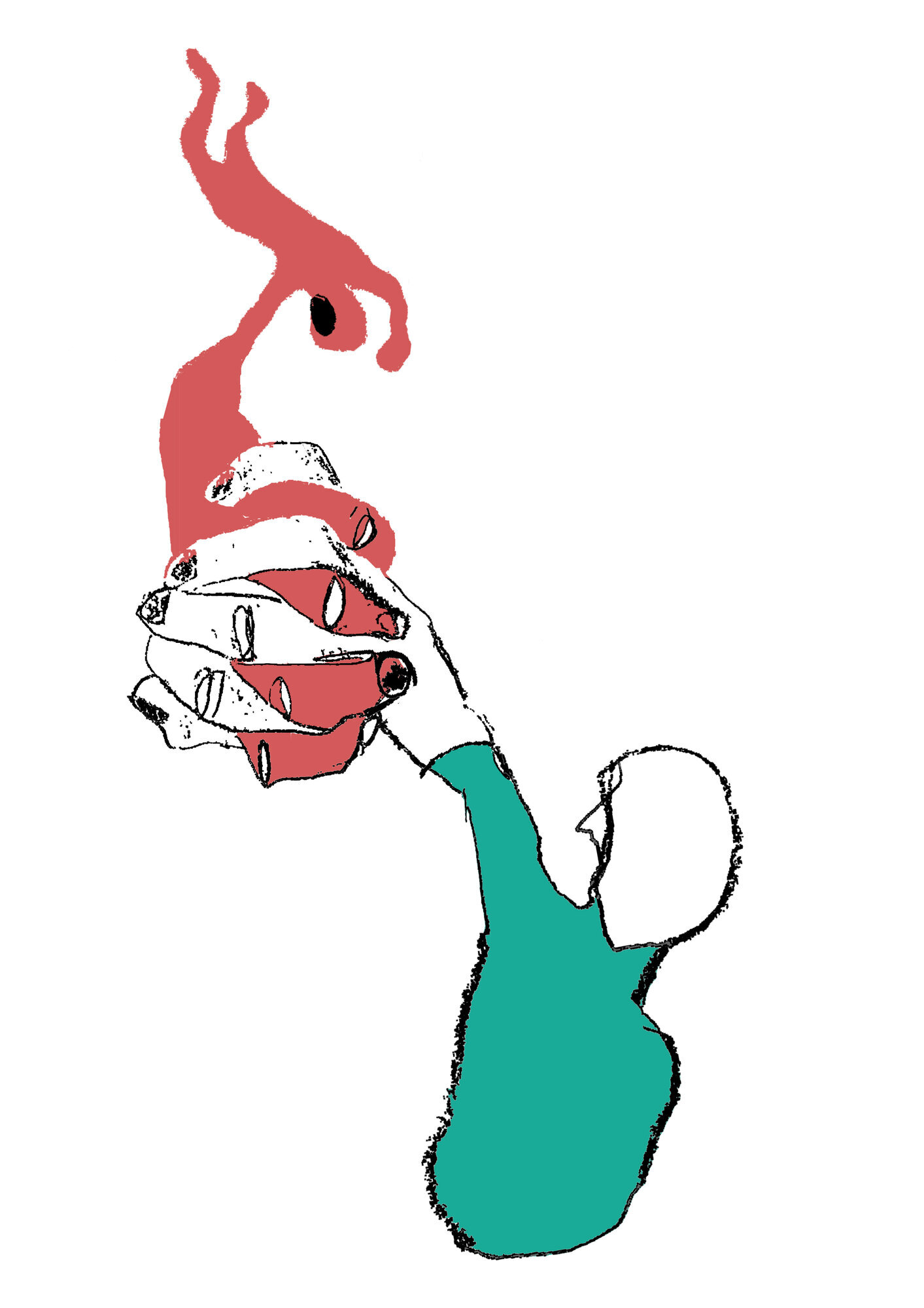 Hjelpende hånd Illustrasjon av en hjelpende hånd