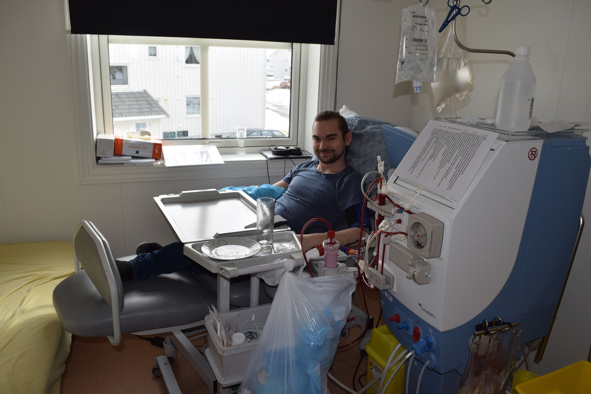Dialysestolen Bildet viser Nikolai Raabye Haugen som sitter i dialysestolen