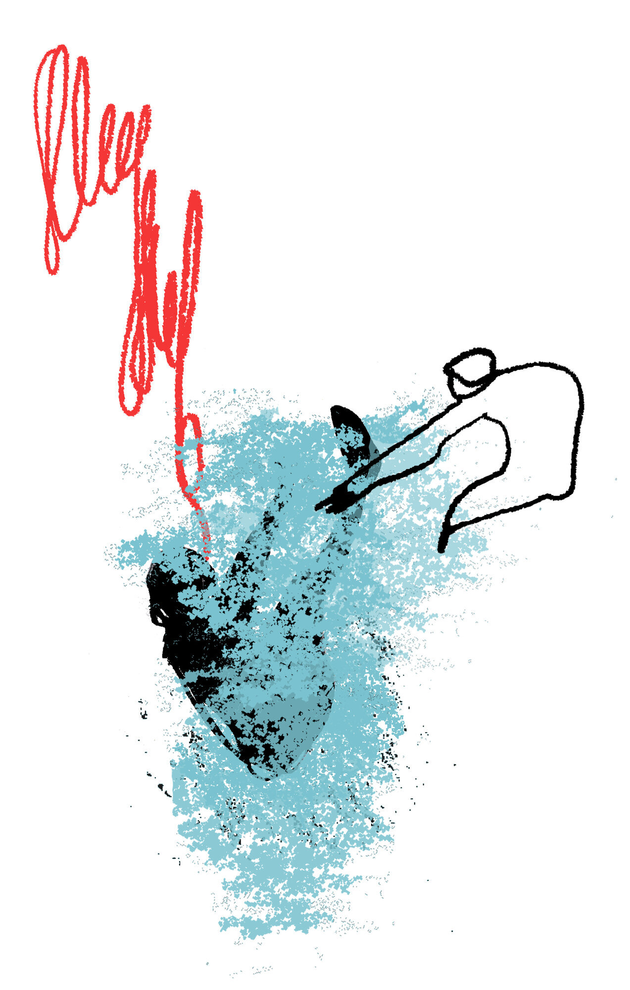 Drukning Illustrasjon av mann som holder på å drukne