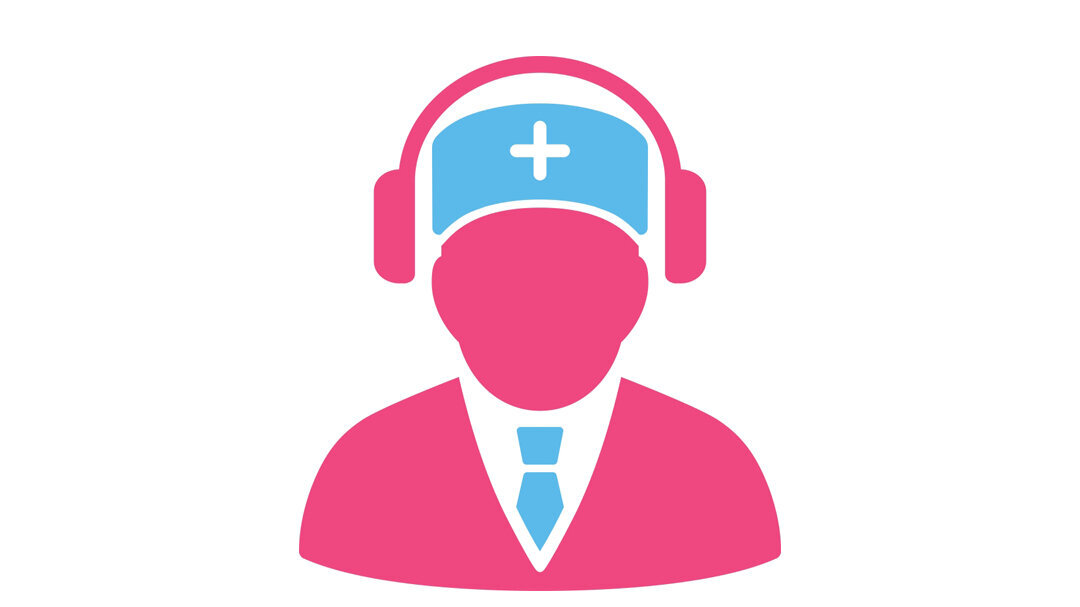 Podcast Øretelefoner på en sykepleier.