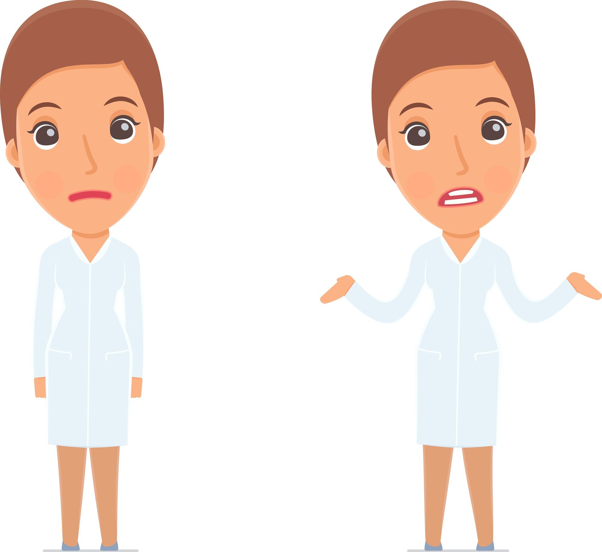 Tegning av to sykepleiere hvor den ene er oppgitt. Tegning av to sykepleiere hvor den ene er oppgitt.