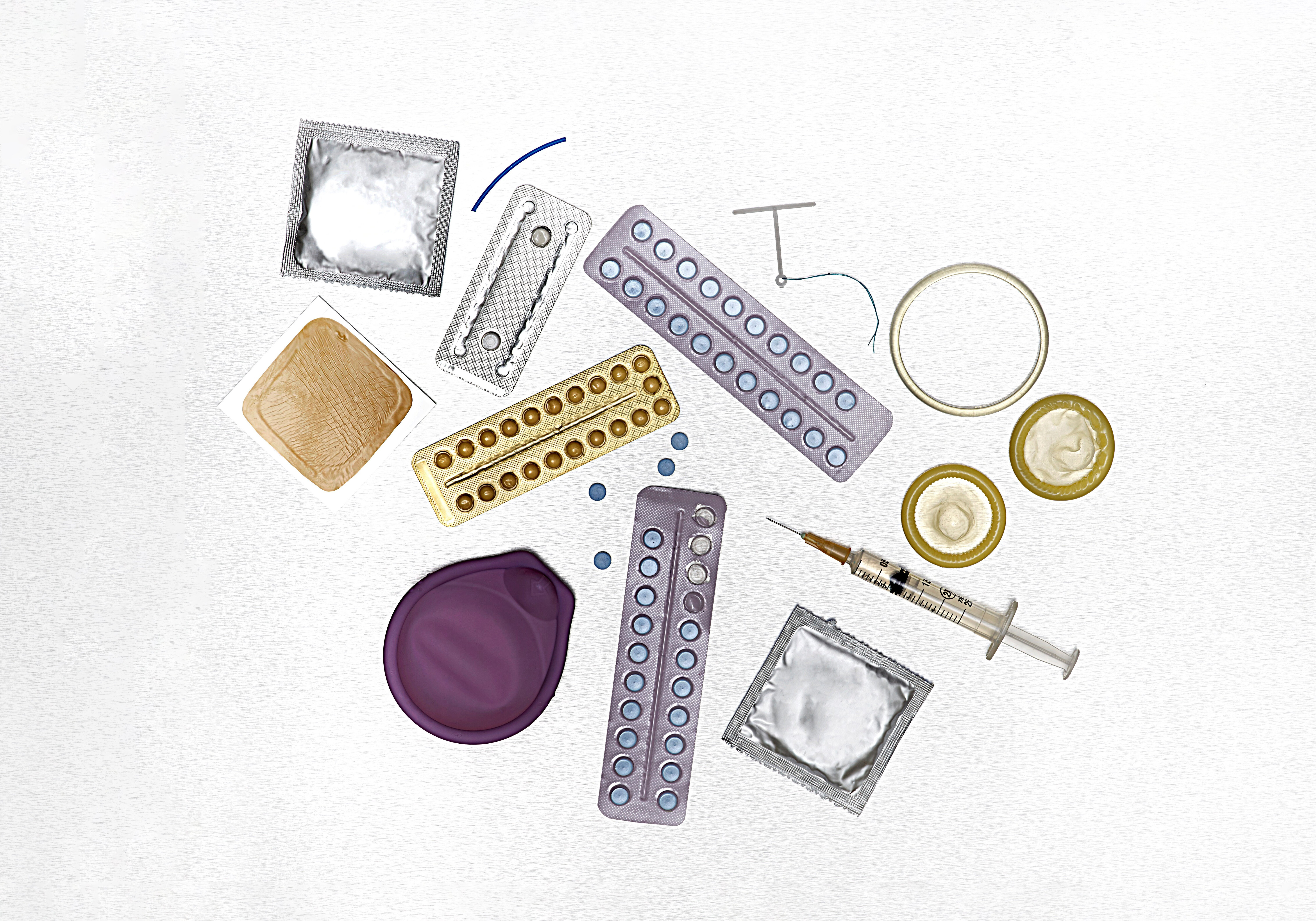 Ulike typer prevensjon. Bildet viser ulike typer prevensjon.