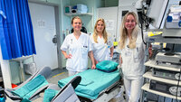 Jenny Sand-Deinboll, Hedda Nilsen, Sanne Kolstad-Musum Bildet viser Jenny Sand-Deinboll, Hedda Nilsen og Sanne Kolstad-Musumpå Gynekologisk dagkirurgi.