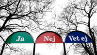 skilt med ja og nei bildet viser skilt med ja og nei