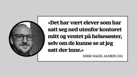 Eirik Nagel Aldrin Montasje med sitat av helsesykepleier Eirik Nagel Aldrin