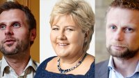 Torgeir Micaelsen, Erna Solberg, Bent Høie Bildet viser en collage av Torgeir Micaelsen, Erna Solberg og Bent Høie.