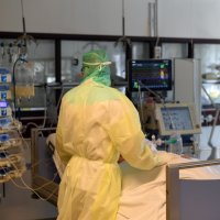 Bildet er fra covid-posten ved Bærum sykehus