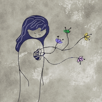 Illustrasjonen viser en kvinne, der ordene respekt, autonomi, empati og likeverd "strømmer ut" fra hjertet