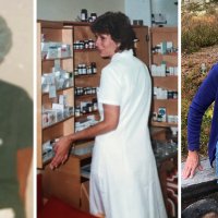 Bildet viser Grethe Lauritzen som sykepleierstudent, sykepleier og pensjonist.