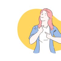 Illustrasjonen viser en kvinne som peker mot halsen sin.