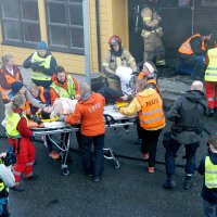 Bildet viser mange helsepersonell sammen under Øvelse Nord.