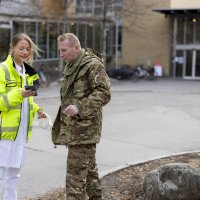 Bildet viser Marte Kjønnøy og Andrij.