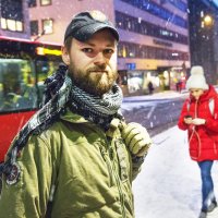 Sykepleier Max-Hendrik Wathne Gelink i snøkledd Oslo